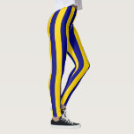 California Blue and Gold Vertical Stripes Leggings<br><div class="desc">Blue and yellow Vertical stripes in California state colours</div>
