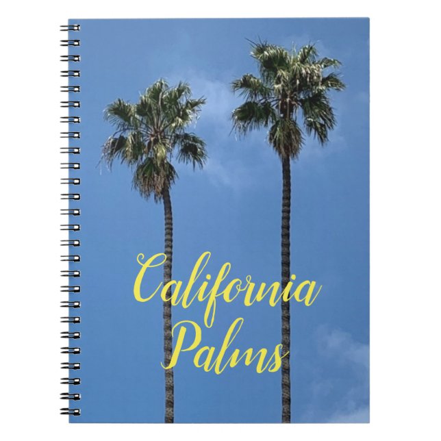 California Blue Sky Palm Trees Notebook (Front)