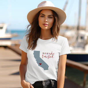 California Born and Raised   Editable Colour State T-Shirt