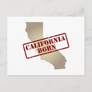California Born - Stamp on Map Postcard