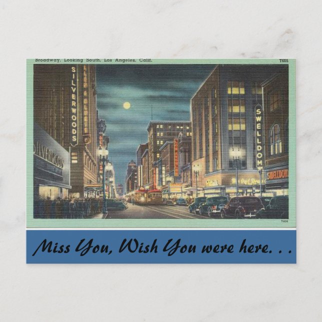 California, Broadway, Los Angeles Postcard (Front)