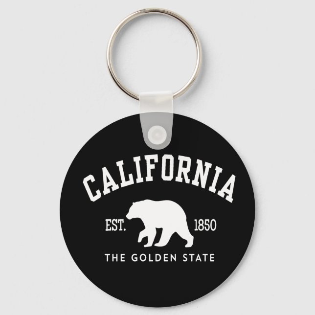 California CA Bear Key Ring (Front)