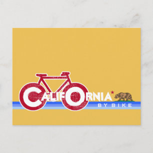 California CA bike bear state flag Postcard