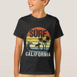 California Ca Retro Vintage Skyline Surf Surfing D T-Shirt