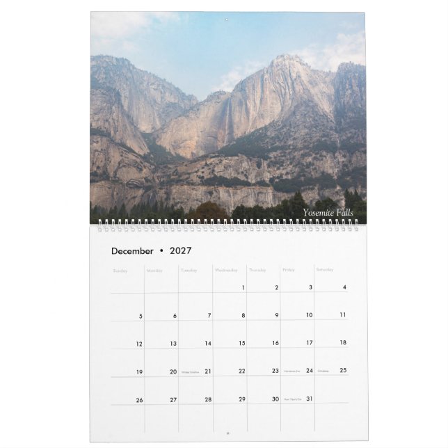 California Calendar (Dec 2027)