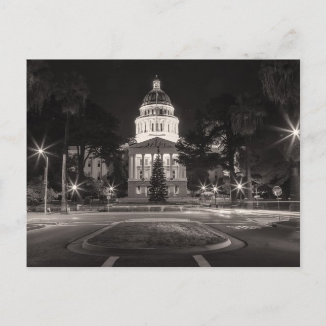 California Capitol Building at Nighttime  Postcard (Front)