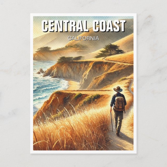 California Central Coast Hiker Postcard (Front)
