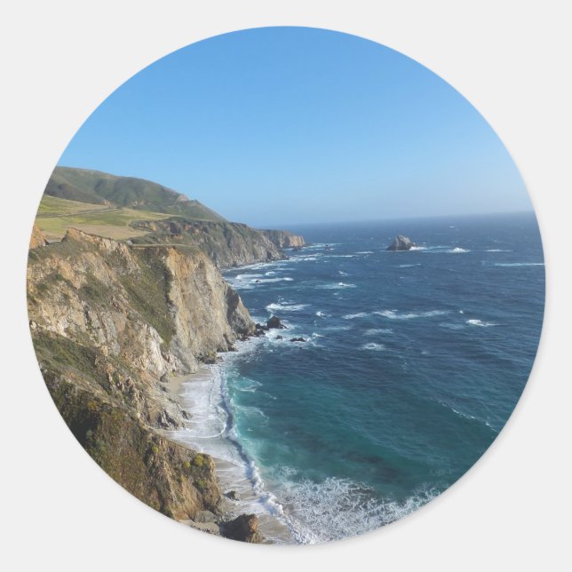 California Central Coastline Classic Round Sticker (Front)