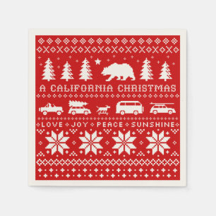 California Christmas Holiday Cute Xmas Season Napkin