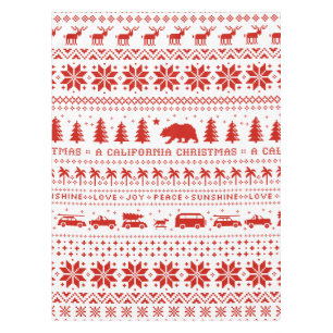 California Christmas Holiday Pattern Tablecloth