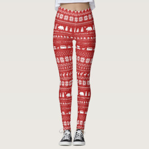 California Christmas Sunny Cali Holiday Pattern Leggings