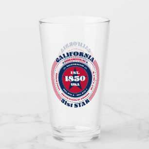 California Circular Typography Design Glass