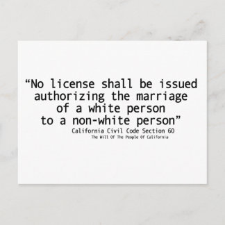 California Civil Code Section 60 Postcard Front