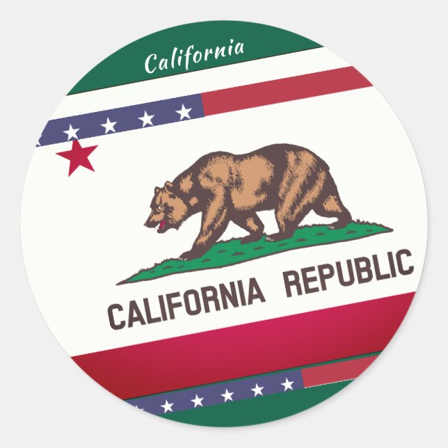 California  classic round sticker (Front)