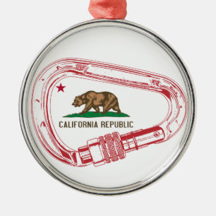 California Climbing Carabiner Metal Tree Decoration