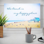 California Coast Beach Photo My Happy Place Script Canvas Print<br><div class="desc">“The beach is my happy place.” Relax and remind yourself of the fresh salt smell of the ocean air whenever you gaze at this stunning pastel-coloured photo art canvas. Exhale and explore the solitude of an empty California beach. Makes a great uplifting and inspirational gift! You can easily personalise this...</div>