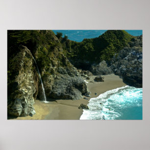 California Coast Waterfall Poster