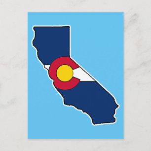 California Colorado flag postcard