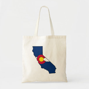 California Colorado flag reusable tote bag