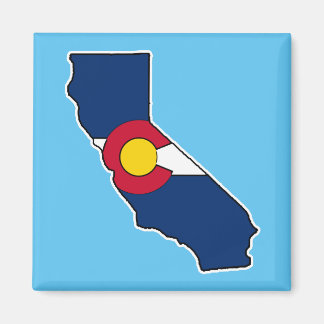 California Colorado flag square magnet