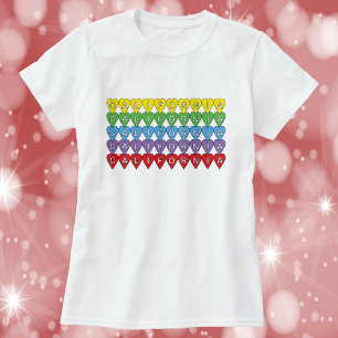 California Colourful Hearts Pattern T-Shirt