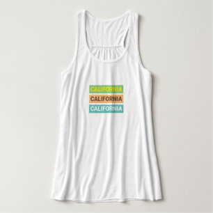 California colourful text summer time cute womens singlet