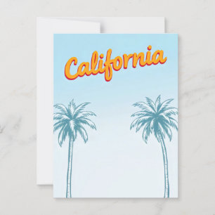 California Comic Style Postcard