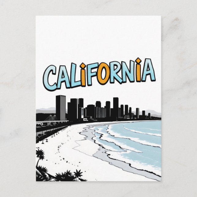 California Comic Style Postcard (Front)