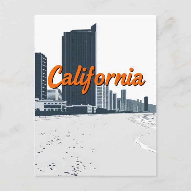California Comic Style Postcard  (Front)