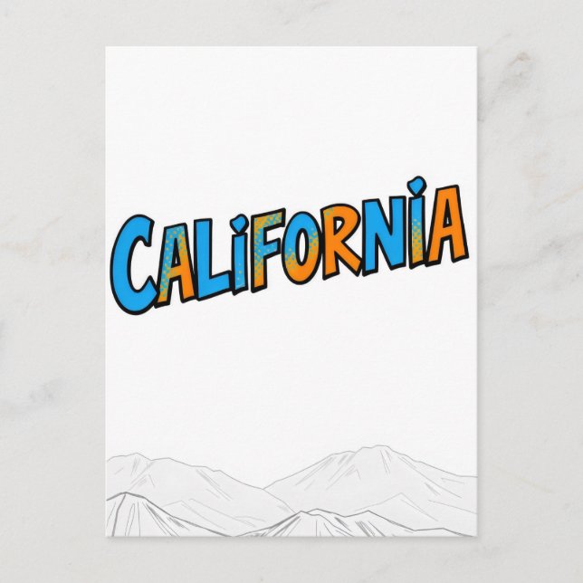 California Comic Style Postcard  (Front)