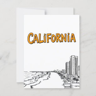 California Comic Style Postcard