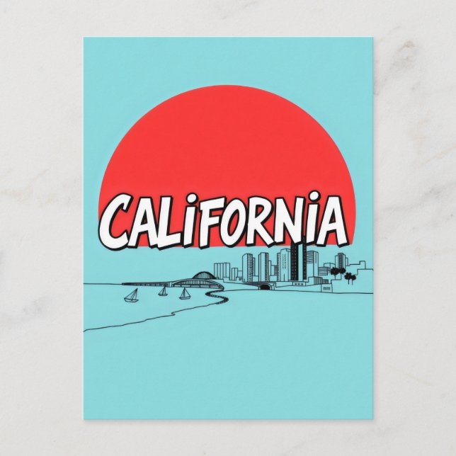 California Comic Style Postcard (Front)