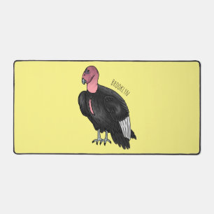 California condor bird cartoon illustration desk mat