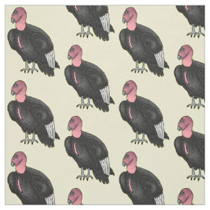 California condor bird cartoon illustration  fabric