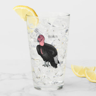 California condor bird cartoon illustration glass
