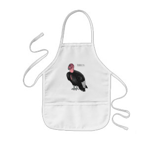 California condor bird cartoon illustration  kids apron