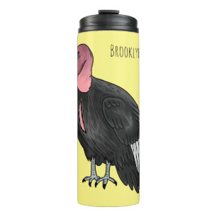 California condor bird cartoon illustration thermal tumbler