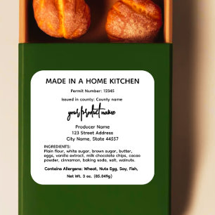 California cottage food law labels