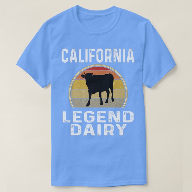 California Dairy Farmer Legend Dairy Cow Cattle Fu T-Shirt (Design Front)