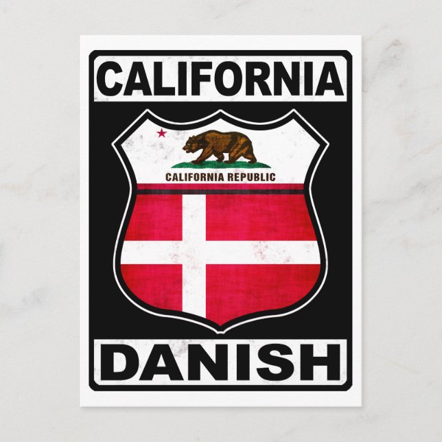 California Danish American Postcard (Front)