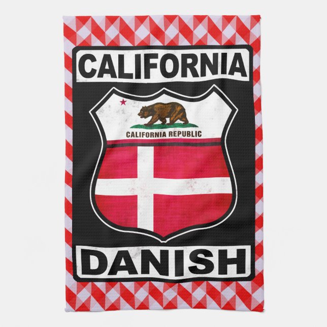 California Danish American Tea Towel (Vertical)