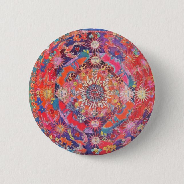 California Daz e Mandala 6 Cm Round Badge (Front)