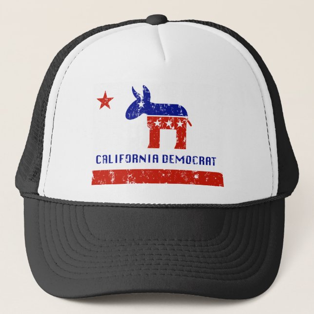 California Democrat Distressed Trucker Hat (Front)