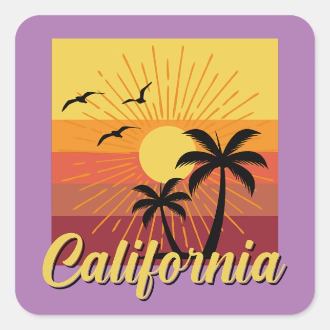 California Design - Square Stickers (Front)