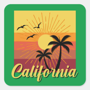 California Design - Square Stickers