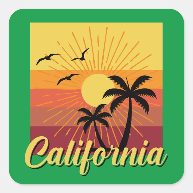 California Design - Square Stickers (Front)