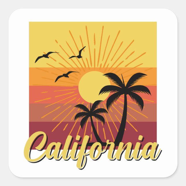 California Design - Square Stickers (Front)