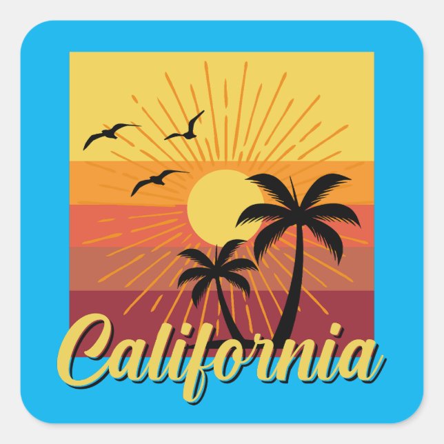 California Design - Square Stickers (Front)