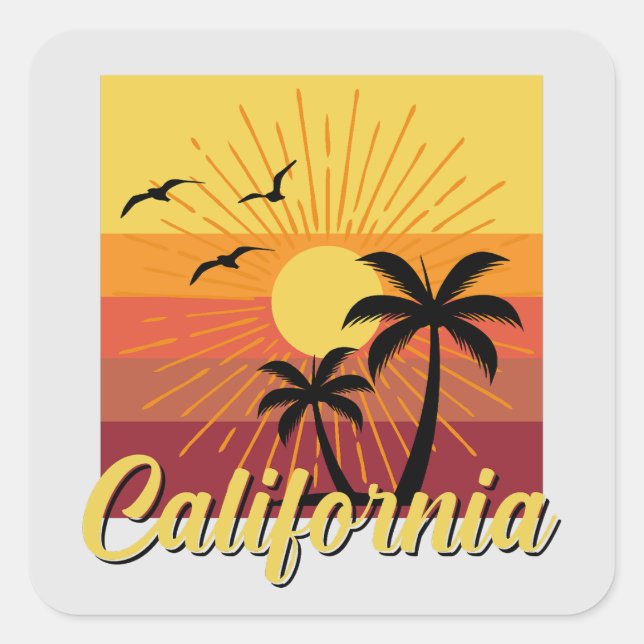 California Design - Square Stickers (Front)