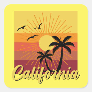 California Design - Square Stickers